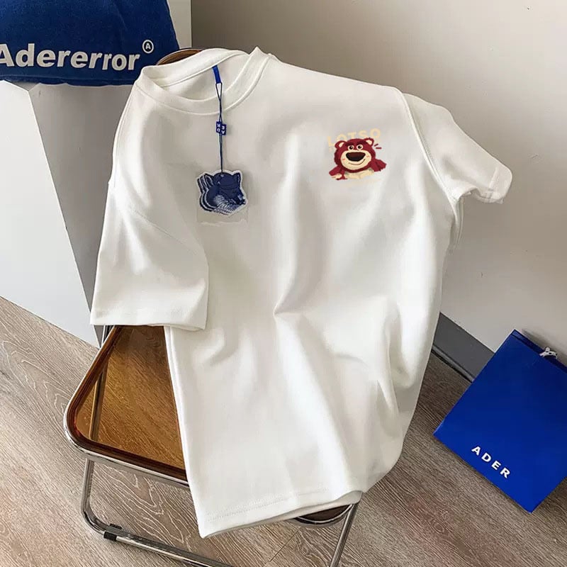 Cotton Texture Short-sleeved T-shirt Women's Summer Retro High-end Chic Beautiful Couple Top