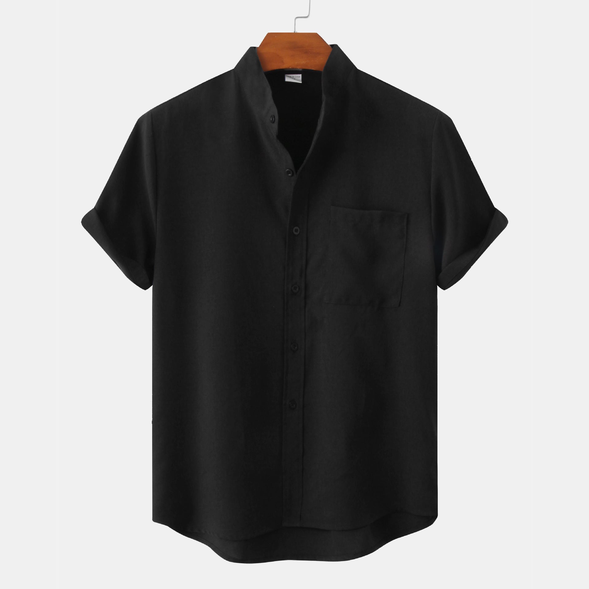 Solid Color Cotton Linen Men's Shirt