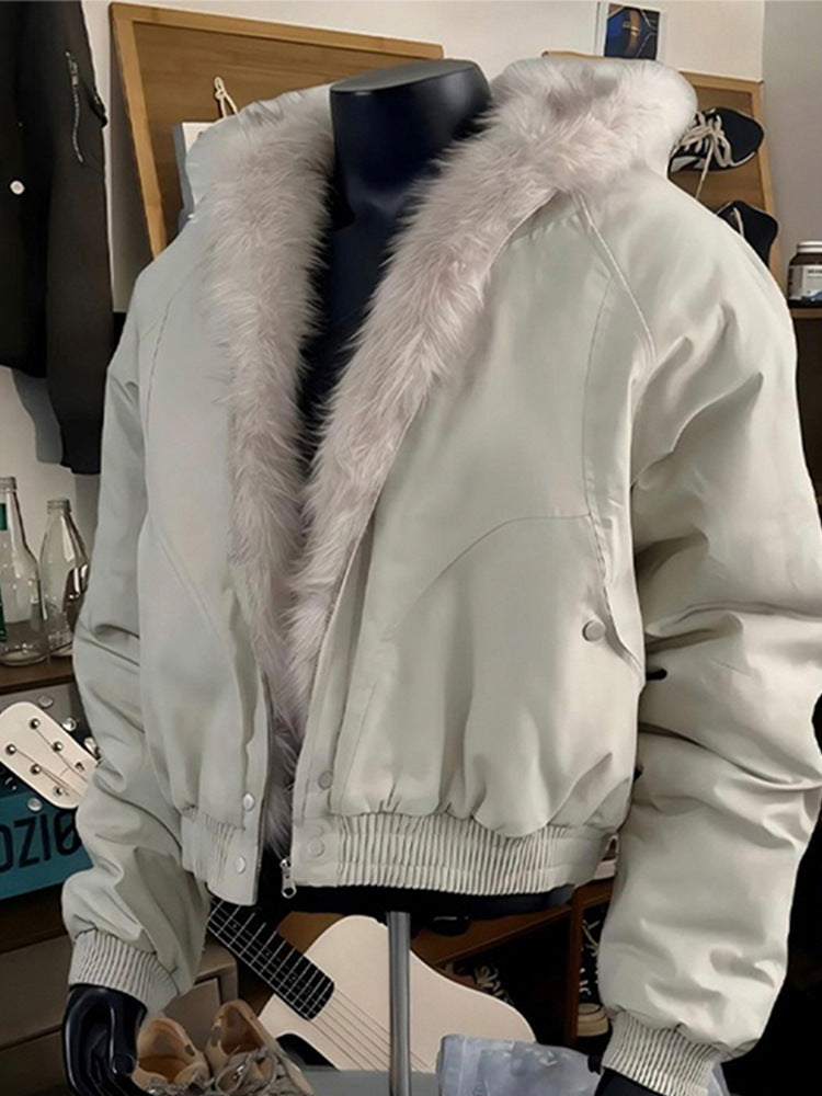 Cleanfit Zuo Shan Diao Fur Collar Hooded Jacket Cotton Coat for Men, Winter Thickened Warm American Short Cotton Jacket