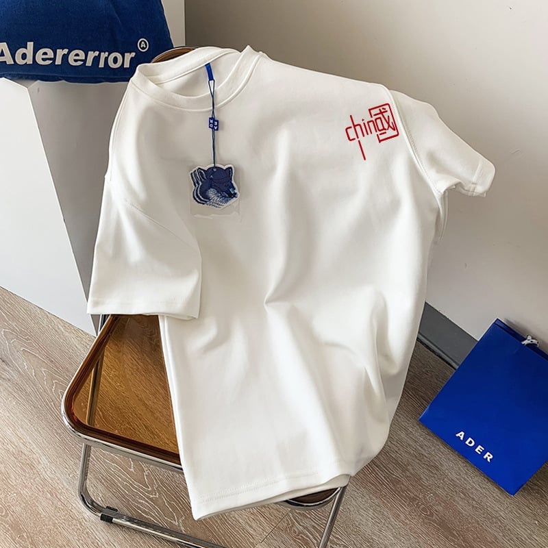 Cotton Texture Short-sleeved T-shirt Women's Summer Retro High-end Chic Beautiful Couple Top