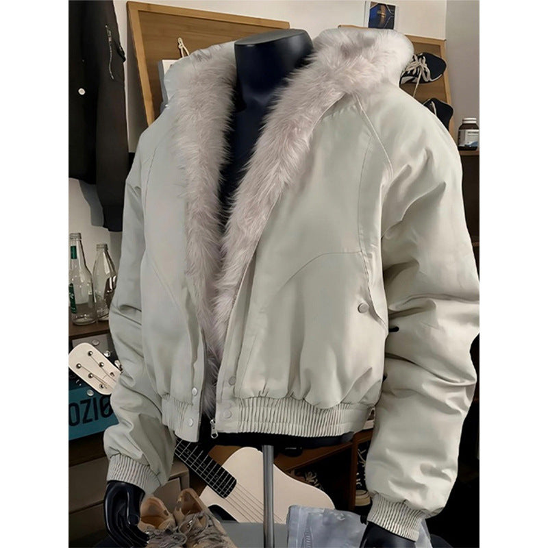 Cleanfit Zuo Shan Diao Fur Collar Hooded Jacket Cotton Coat for Men, Winter Thickened Warm American Short Cotton Jacket